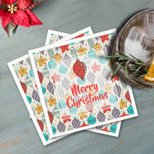Guardanapo De Papel Ornamentos de Árvores de Natal de Férias Vintage