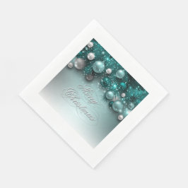 Guardanapo De Papel Ornamentos de Natal - Teal