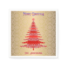 Ornamentos de Nome Dourado Vermelho da Árvore de N