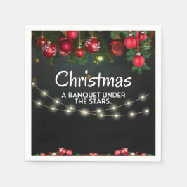 Guardanapo De Papel Ornamentos Dourados VERMELHOS Feliz Natal