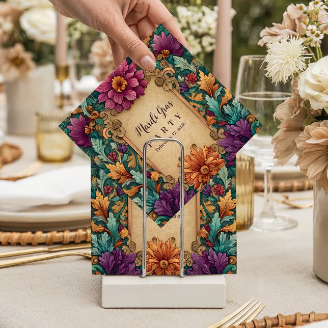 Guardanapo De Papel Ornate Floral Mardi Gras Masquerade (Criador carregado)