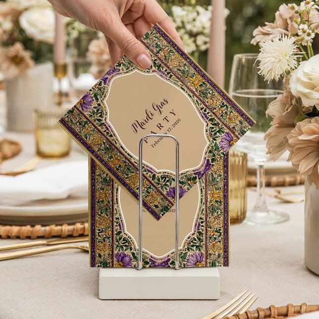 Guardanapo De Papel Ornate Framed Mardi Gras Masquerade (Criador carregado)