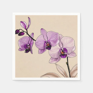 Guardanapo De Papel Orquídea Botânica Elegante