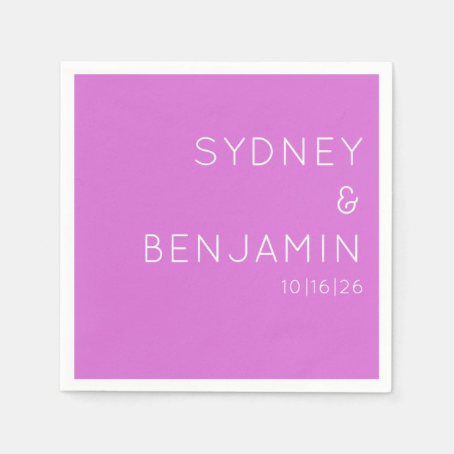 Guardanapo De Papel Orquídea de Casamento Personalizada Simples Modern (Frente)