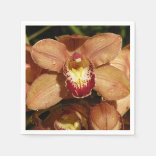 Guardanapo De Papel Orquídeas de Pêssego com Raindroits Floral