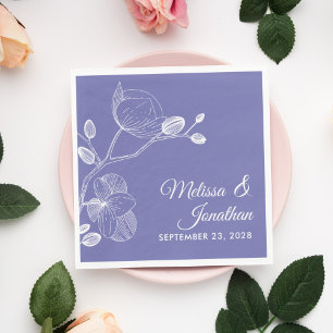 Guardanapo De Papel Orquídeas Elegante Napo de casamento roxo floral