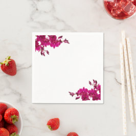Guardanapo De Papel Orquídeas Fuchsia sobre Casamento Branco-