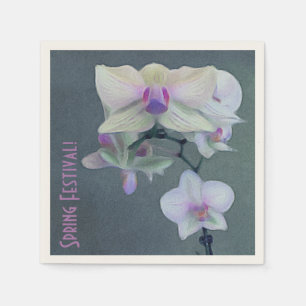Guardanapo De Papel Orquídeas nas máscaras do roxo