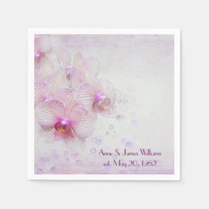 Guardanapo De Papel Orquídeas rosa e bolhas