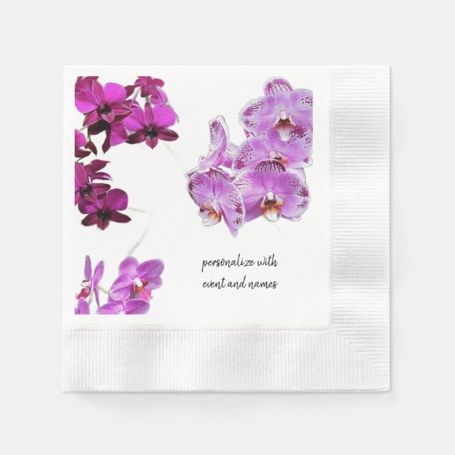 Guardanapo De Papel Orquídeas Roxas Napkins (Frente)