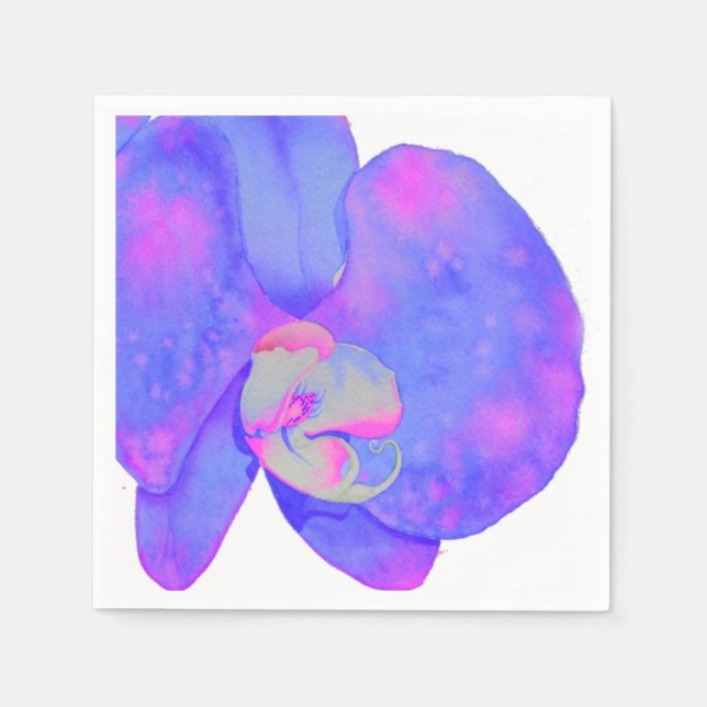 Guardanapo De Papel Orquídeas violetas roxas (Frente)