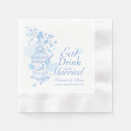 Guardanapo De Papel Os pássaros casados comem bebida e casem guardanap