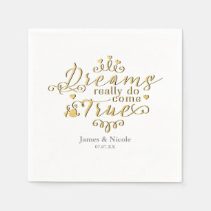 Guardanapo De Papel Os SONHOS REALMENTE VÊM princesa Dourado