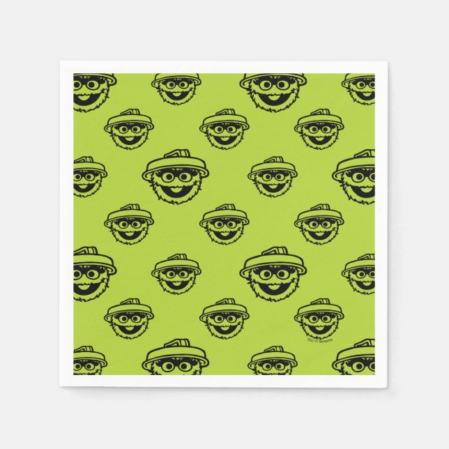 Guardanapo De Papel Oscar the Grouch Green Pattern (Frente)