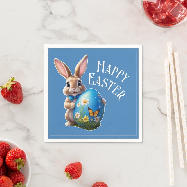 Guardanapo De Papel Osterhase blauer Schleife -  (Insitu)