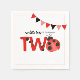 Guardanapo De Papel Our Little Lady is Turning Two Ladybug