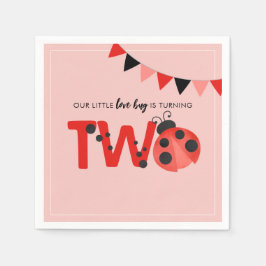 Guardanapo De Papel Our Little Love Bug is Turning Two Ladybug