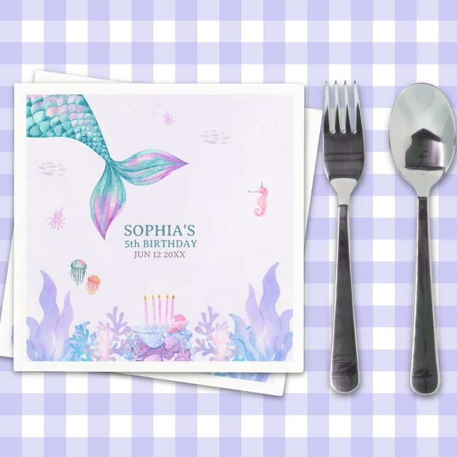 Guardanapo De Papel Our Little Mermaid Birthday Party  (Criador carregado)