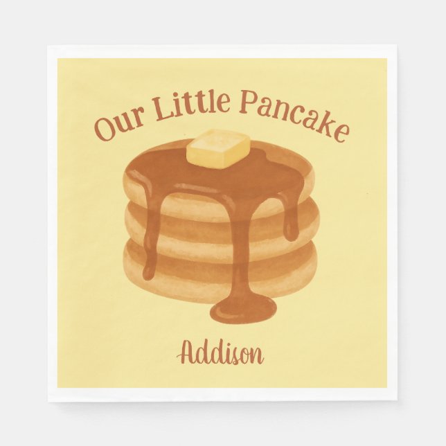 Guardanapo De Papel Our Little Pancake Breakfast Brunch Theme Custom (Frente)