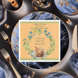 Guardanapo De Papel Our Little Pumpkin 1st Birthday Fall Wreath Orange