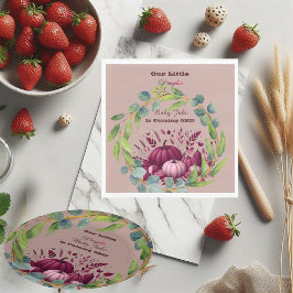 Guardanapo De Papel Our Little Pumpkin 1st Birthday Fall Wreath Purple