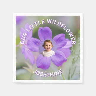 Guardanapo De Papel Our Little Wildflower Violet Geranium Custom Photo