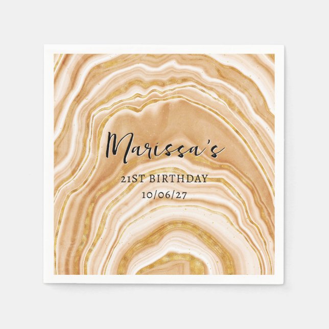 Guardanapo De Papel Ouro Agate Faux (Frente)