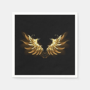 Guardanapo De Papel Ouro Angel Wings sobre fundo preto