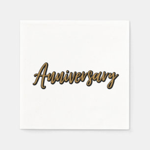 Guardanapo De Papel Ouro Anniversário 3 Ply Napkins