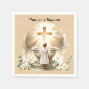 Guardanapo De Papel Ouro Batismal Baby Boy Christening Baptism