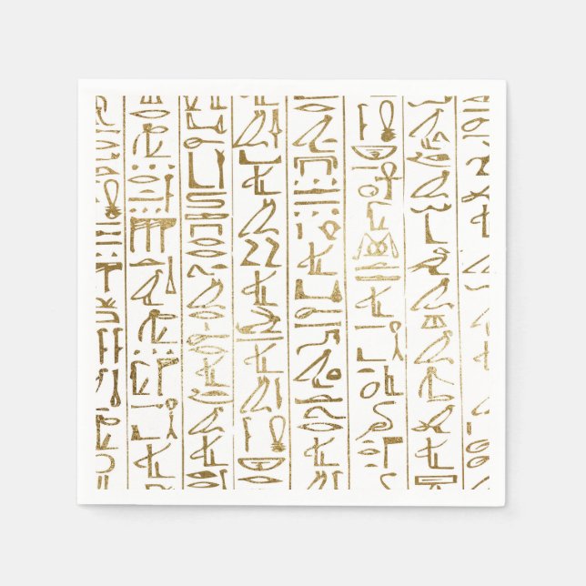 Guardanapo De Papel Ouro & Branco Egito Egípcio Glam Moderno Chique Fe (Frente)
