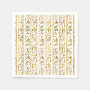 Guardanapo De Papel Ouro & Branco Egito Egípcio Glam Moderno Chique Fe