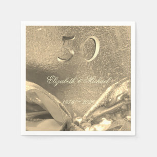 Guardanapo De Papel Ouro Casado 50 Anos Jubileu
