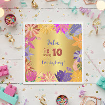 Ouro contorno flores Aniversário