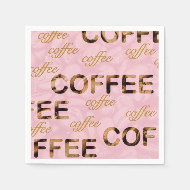 Guardanapo De Papel Ouro cor-de-rosa café (Frente)