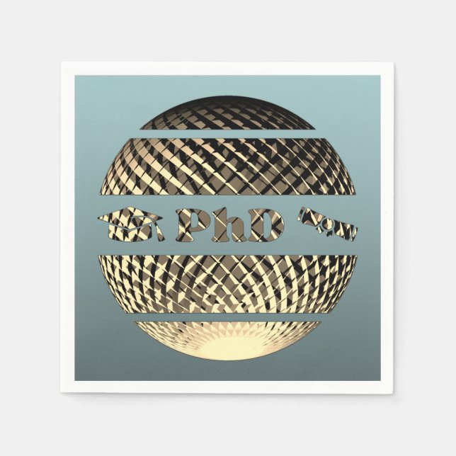 Guardanapo De Papel Ouro de graduação PhD (Frente)