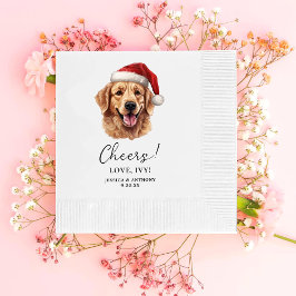 Guardanapo De Papel Ouro de Natal Cachorro de Retriever Personalizado 