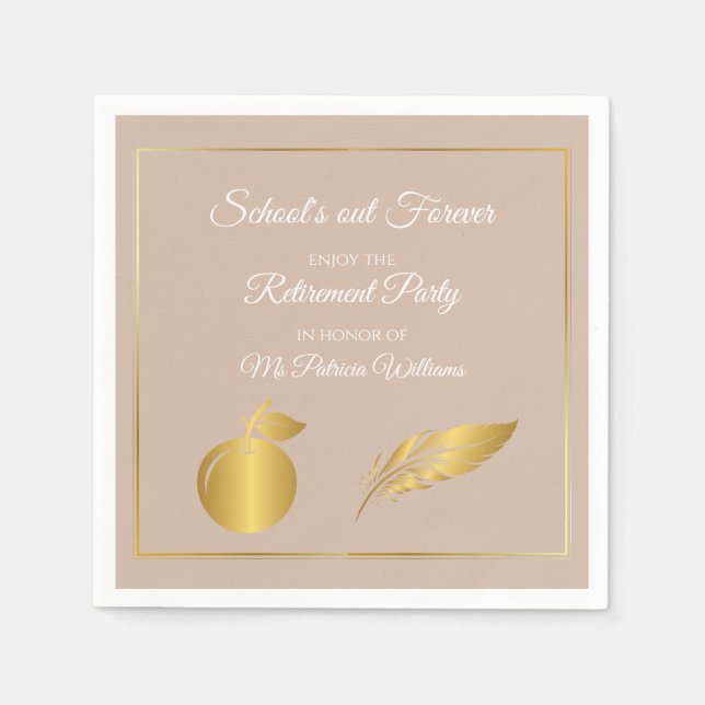 Guardanapo De Papel Ouro de Professores Elegantes Partido da Reforma P (Frente)