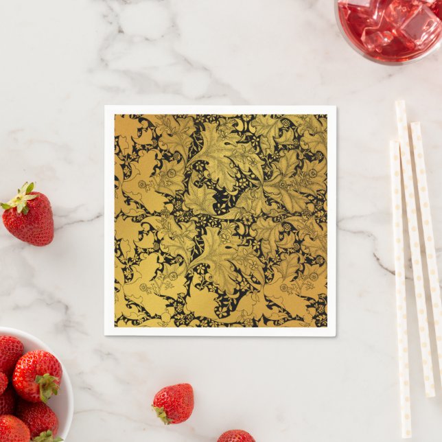 Guardanapo De Papel Ouro Floral Padrão Oriental Fllower (Insitu)