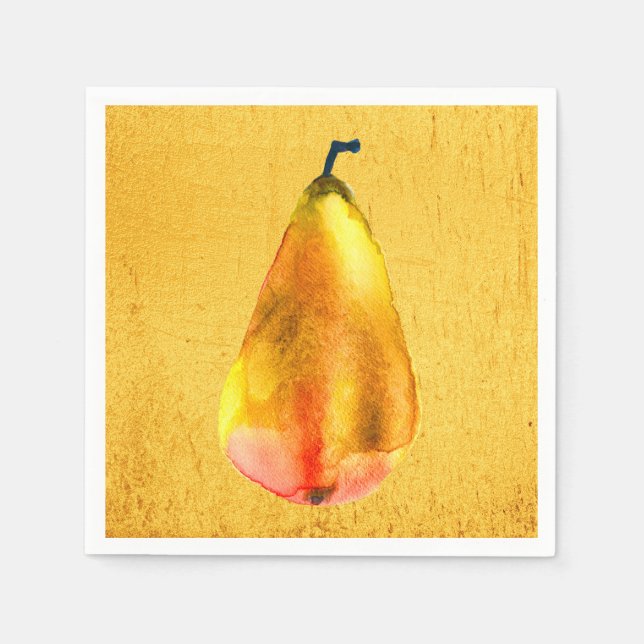 Guardanapo De Papel Ouro Pear fruta (Frente)