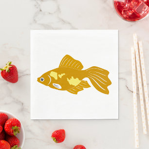 Guardanapo De Papel Ouro Peixe Guppy Peixe Cinto Aquário Tropical Peix