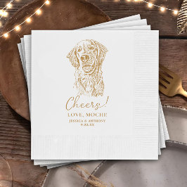 Guardanapo De Papel Ouro Retriever Cachorro Anima Coquetel Personaliza