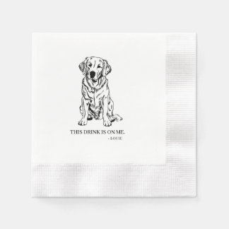 Guardanapo De Papel Ouro Retriever Cocktail Napkin