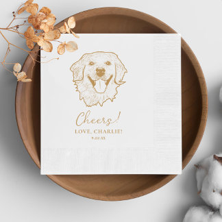 Guardanapo De Papel Ouro Retriever Dog Personalizado Cheque