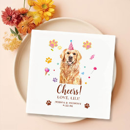 Guardanapo De Papel Ouro Retriever Dog Personalizado Cheque