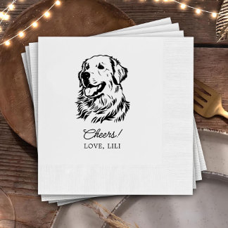 Guardanapo De Papel Ouro Retriever Dog Personalizado Cheque