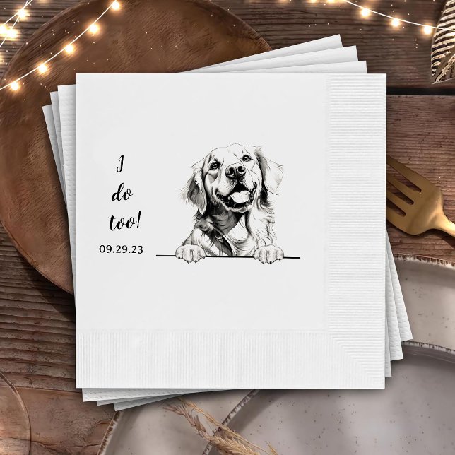 Guardanapo De Papel Ouro Retriever Dog Personalizado Eu Também Faço (Criador carregado)