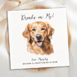 Guardanapo De Papel Ouro Retriever Modern Dog Cocktail<br><div class="desc">Bebidas Em Mim! Adicione o toque final ao seu casamento com esses bonitos guardanapos de casamento do recuperador de ouros. Perfeito para o seu casamento após festa e recepção, e como favores de casamento para os seus hóspedes. Personalize esses guardanapos de cachorro com nomes e data. Eles serão os favoritos...</div>