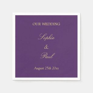 Guardanapo De Papel Ouro Roxo Beige Weding Napkins