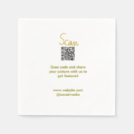 Guardanapo De Papel Ouro Scan QR code glitter elegante calligr simples